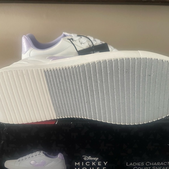 White and Purple Sneakers with Mickey Mouse Design - Picture 4 of 6